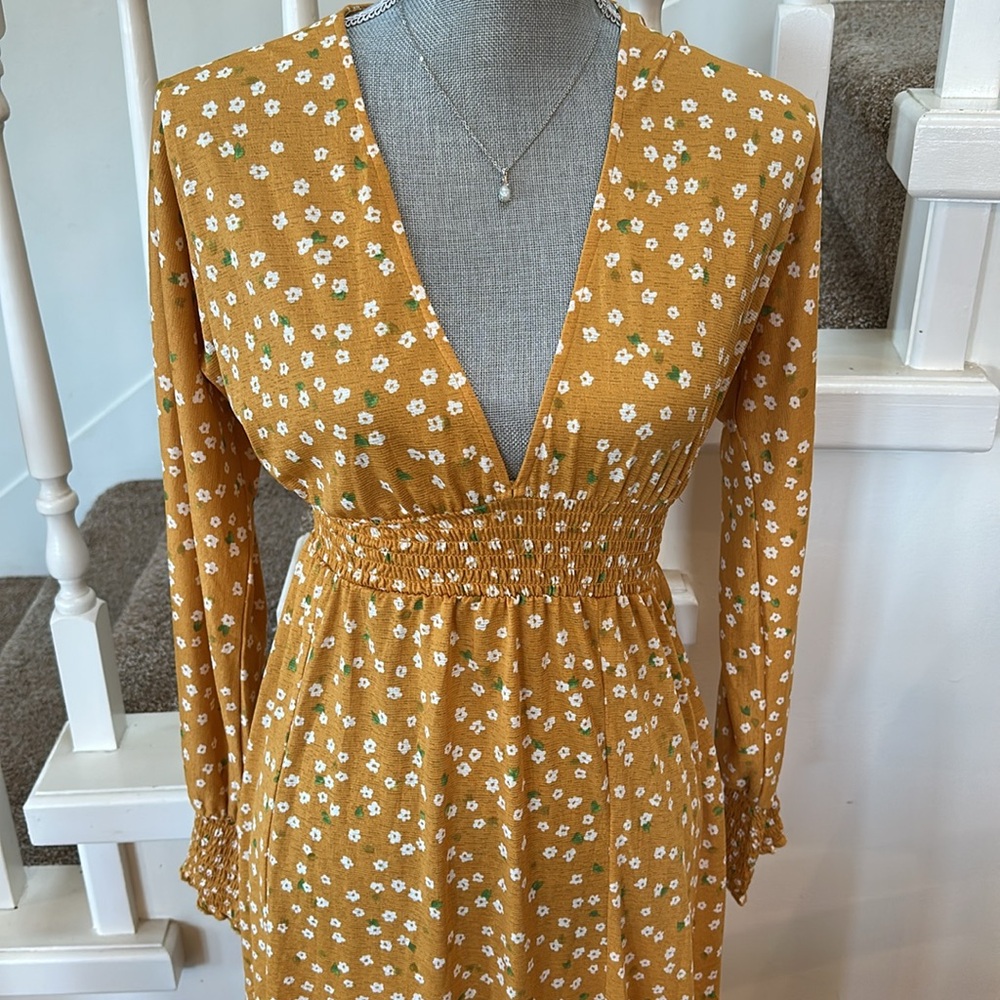 Floral Mustard Dress